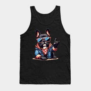 Funny French Bulldog with Sunglasses Tank Top